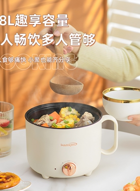 电煮锅多功能宿舍学生小电锅迷你小型单人泡面锅一人家用电热火锅