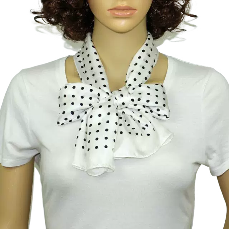 男女款 天然真丝桑蚕丝缎面复古经典波点小长巾丝巾领巾披肩围巾,淘宝优惠券,粉丝福利购,淘宝优惠卷