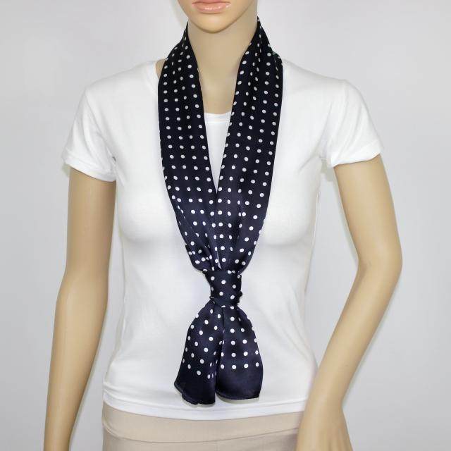 男女款 天然真丝桑蚕丝缎面复古经典波点小长巾丝巾领巾披肩围巾,淘宝优惠券,粉丝福利购,淘宝优惠卷