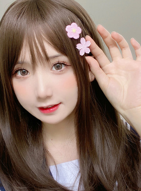 日系jk少女樱花边夹粉色软妹森系