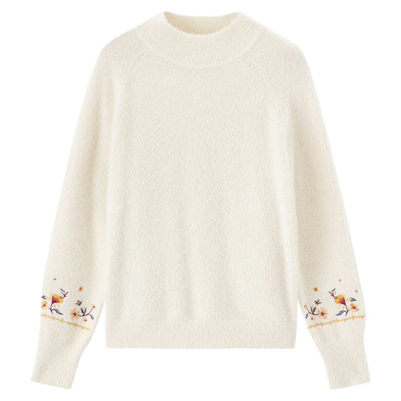 茵曼旗舰店2020年新款茵蔓套头软奶 茵曼翰飞毛衣