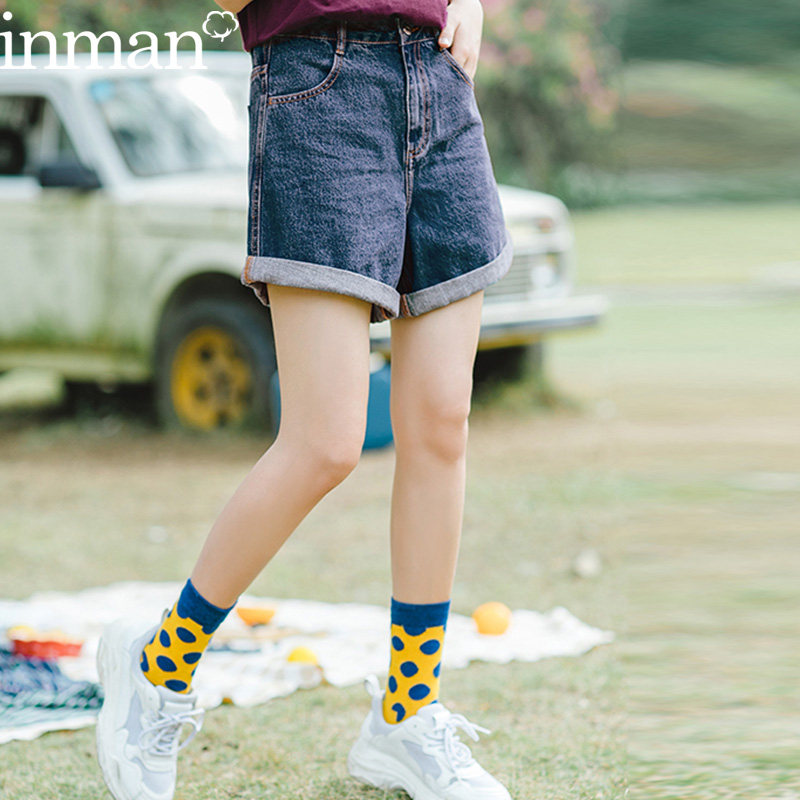  茵曼翰飞牛仔裤