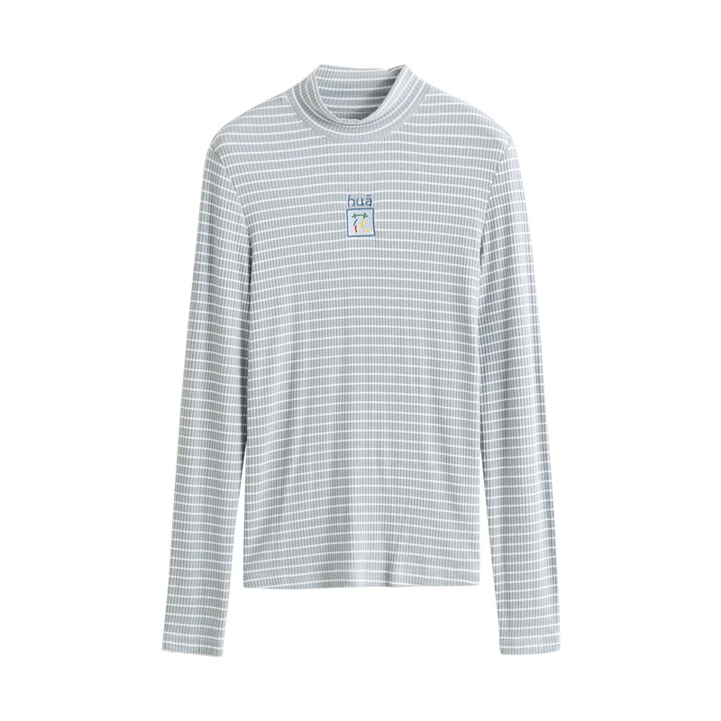 茵曼2020年秋装新款半高领打底衫 茵曼翰飞T恤