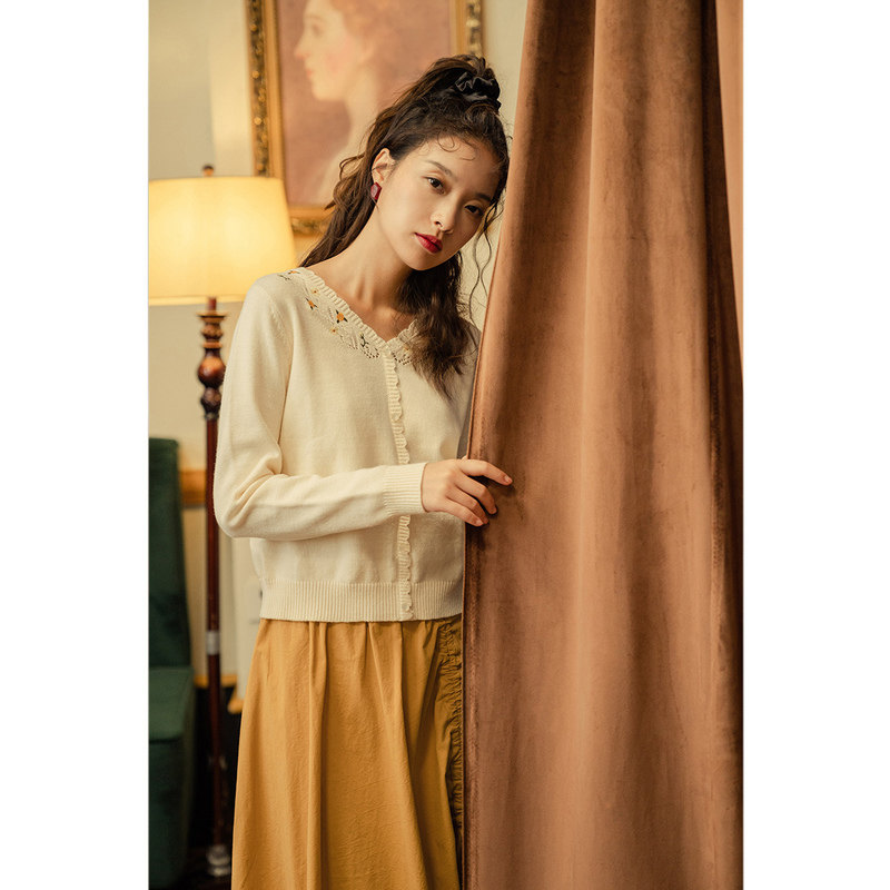 茵曼旗舰店2020早秋款软奶针织衫 茵曼翰飞毛衣