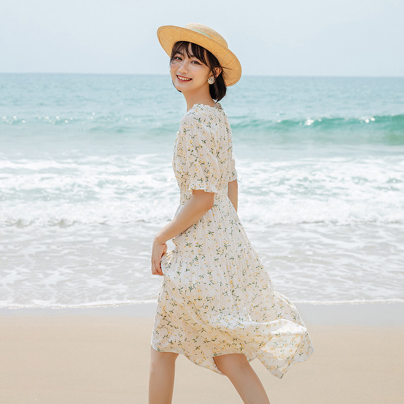 茵曼旗舰店茵蔓2021新款夏季连衣裙 茵曼翰飞连衣裙