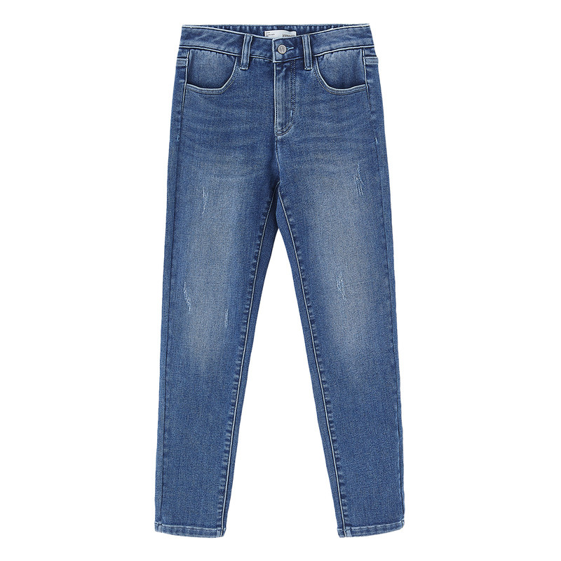 茵曼旗舰店茵蔓春秋冬深蓝色牛仔裤 茵曼翰飞牛仔裤