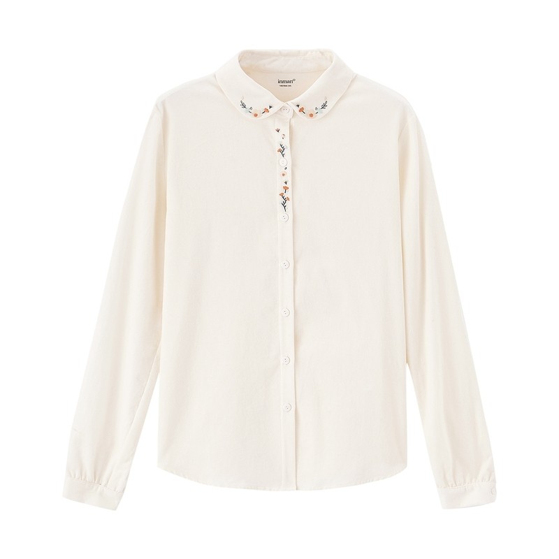 茵曼旗舰店2020新款秋季灯芯绒衬衫 茵曼翰飞衬衫
