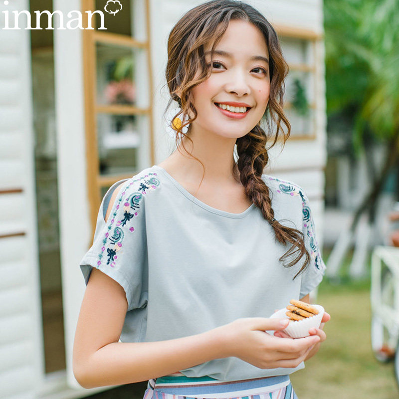 茵曼旗舰店短袖夏季 茵曼翰飞T恤