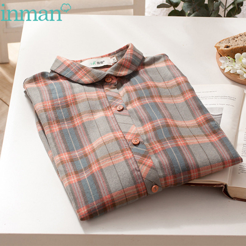 茵曼官方旗舰店2020年早秋装衬衫 茵曼翰飞衬衫