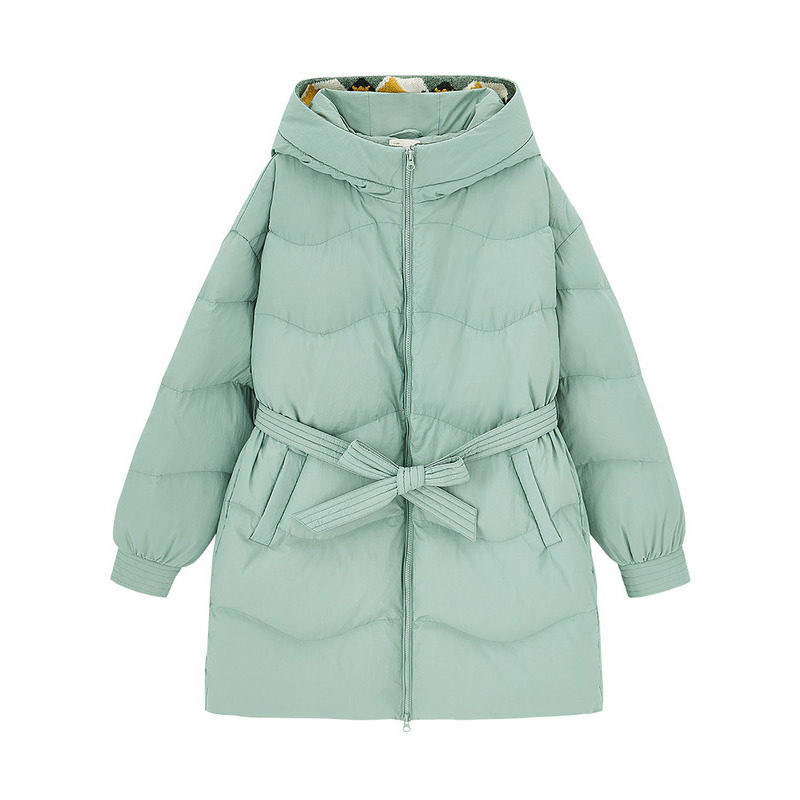 茵曼旗舰店2020新款茵蔓连帽收腰 茵曼翰飞羽绒服