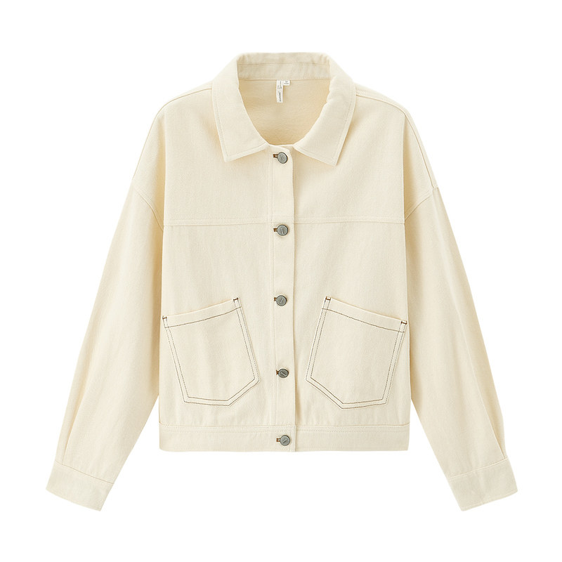 茵曼今年流行的短款宽松洋气夹克 茵曼翰飞短外套