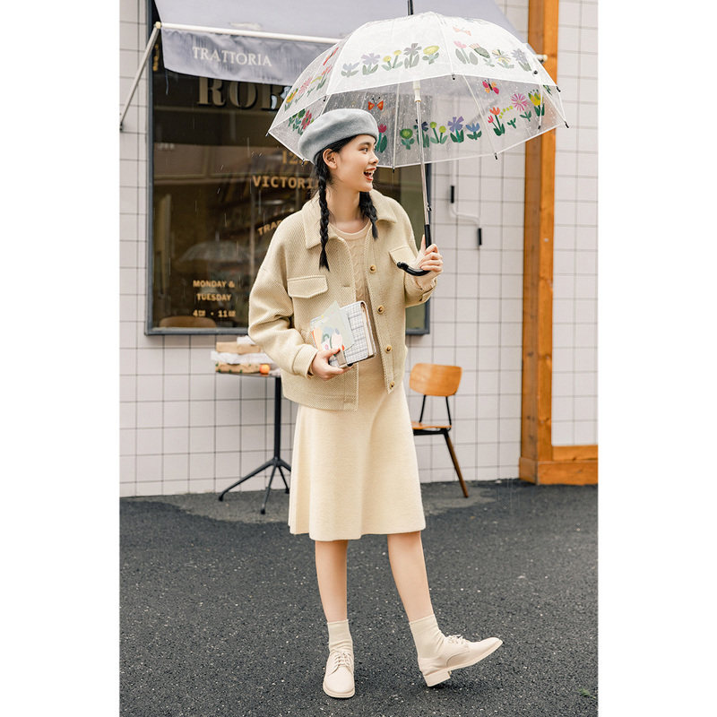 茵曼2020冬装新款秋季轻熟风夹克 茵曼翰飞短外套