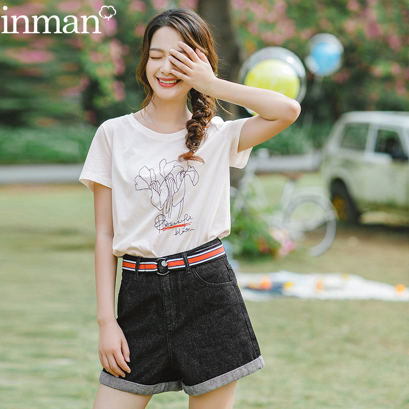  茵曼翰飞牛仔裤