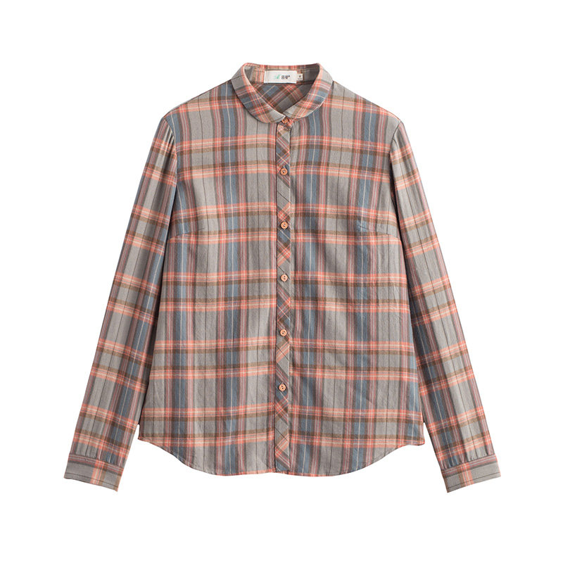 茵曼官方旗舰店2020年早秋装衬衫 茵曼翰飞衬衫