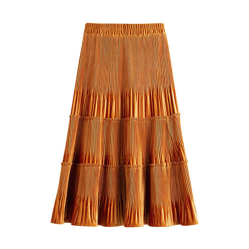 茵曼旗舰店茵蔓2020新款秋季百褶裙 茵曼翰飞半身裙