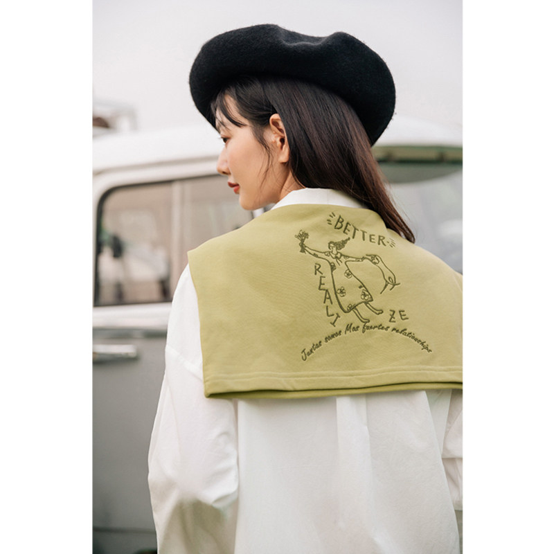 茵曼秋季气质设计感小众白色白衬衣 茵曼翰飞衬衫