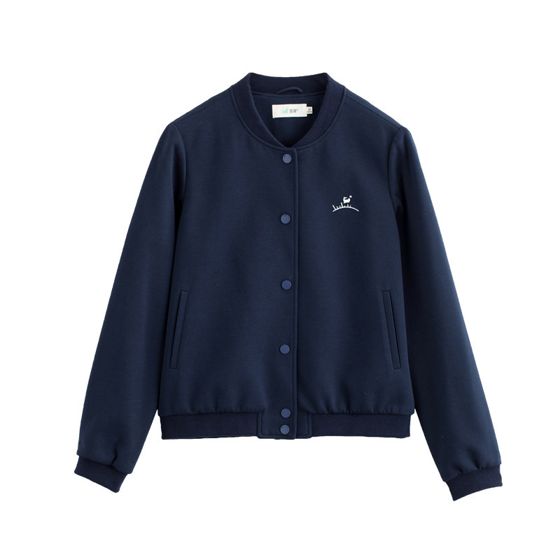 茵曼旗舰店特价清仓春装秋棒球服 茵曼翰飞短外套