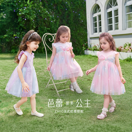 jellybaby公主裙女童夏2026新款儿童网纱裙子洋气礼服宝宝连衣裙 - 图3