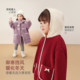 Antibacterial girls' coat autumn and winter new style baby girl's sweet and stylish velvet thickened mid-length children's winter coat