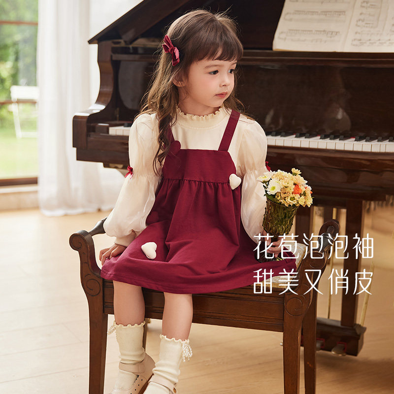 女童秋季公主裙小女孩红色洋气连衣裙宝宝秋装生日裙儿童春秋裙子,淘宝优惠券,粉丝福利购,淘宝优惠卷