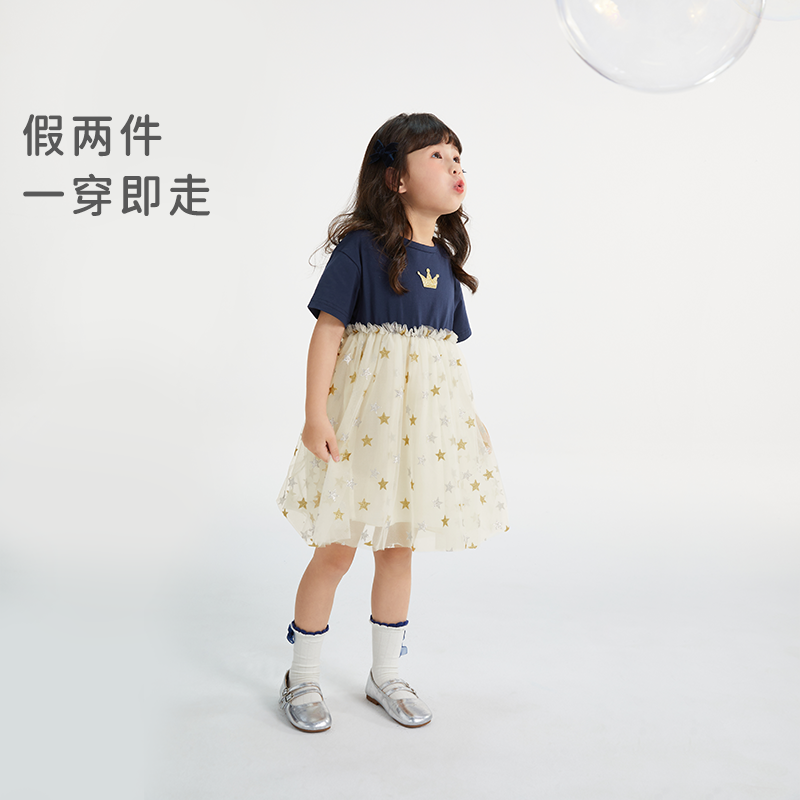 夏季裙子女童2024宝宝洋气公主裙小女孩短袖纱裙夏装儿童连衣裙夏 - 图3