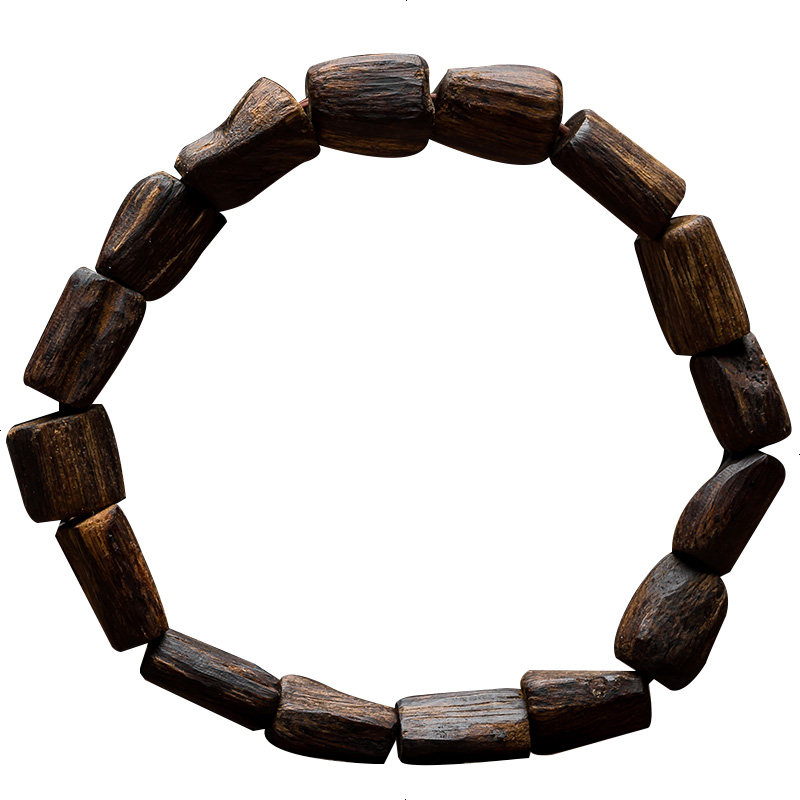 【漆黑魅影】海南黑油格随形木手链 木之森手串/宝珠