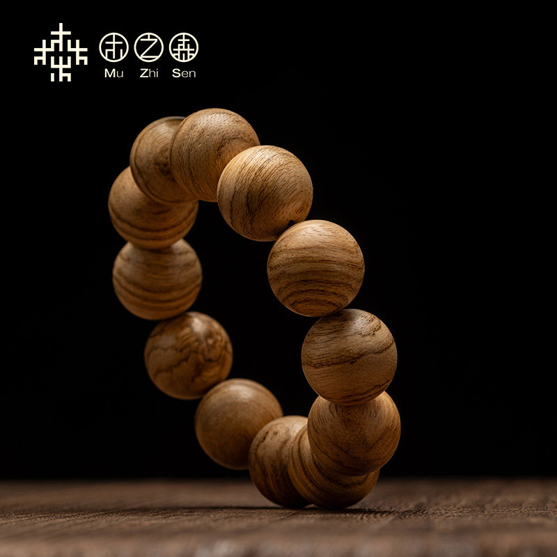 【耀眼虎纹】马尼涝沉香佛珠手串20mm*24g天然虎斑老料木手链保真,淘宝优惠券,粉丝福利购,淘宝优惠卷