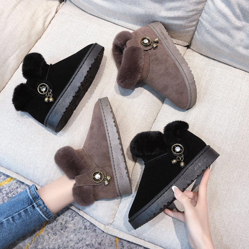 宏悦鞋类专营店皮毛一体雪地靴女秋冬季新款加绒加厚保暖棉鞋孕妇短靴毛毛鞋1