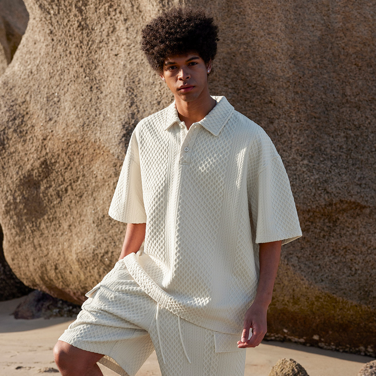 BD健美站夏季肌理感重磅polo衫男简约宽松翻领休闲纯色t恤男,淘宝优惠券,粉丝福利购,淘宝优惠卷