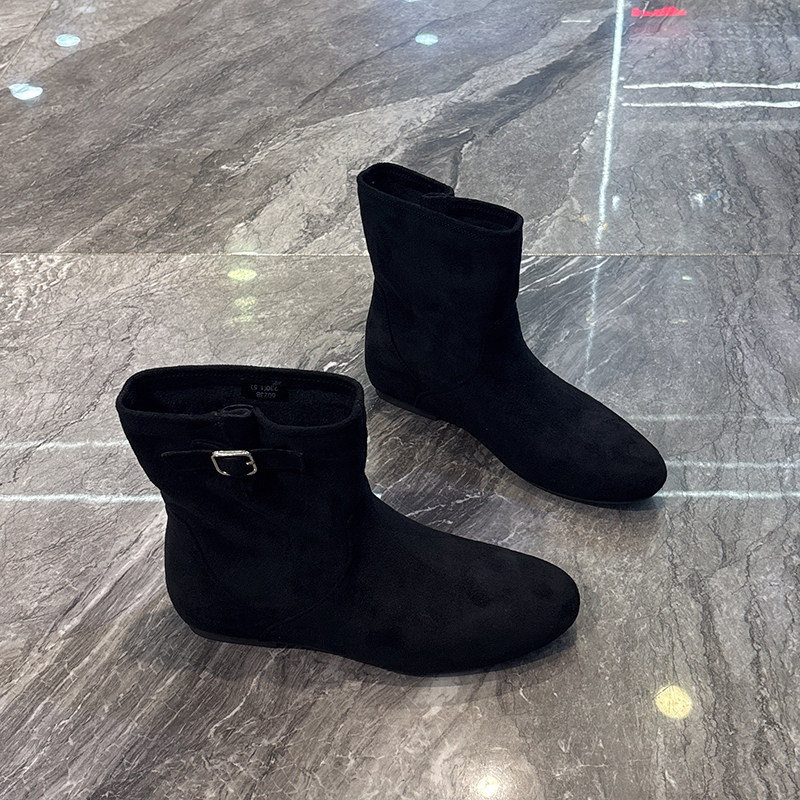 潮酷~韩系尖头西部牛仔靴女2025秋新款轻便平底瘦瘦靴气质时装靴,淘宝优惠券,粉丝福利购,淘宝优惠卷