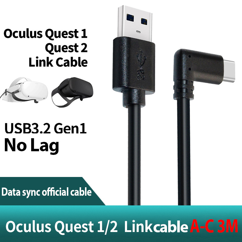 pico 4 oculus quest2 VR Link线弯头usb3.2 gen1串流线5米7米neo-图2