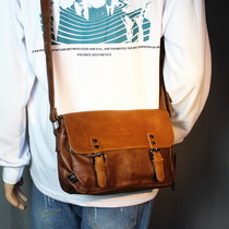 New mens retro small square bag Inron wind leisure skew satchel small backpack flip flop fashion single shoulder bag women satchel