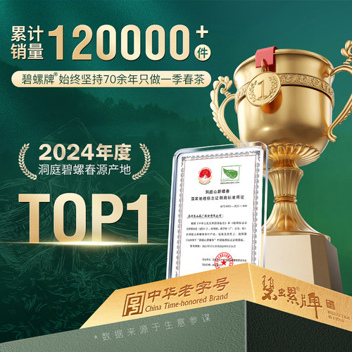 2026新茶碧螺牌碧螺春茶绿茶苏州洞庭碧螺春东山茶厂明前一级100g - 图0