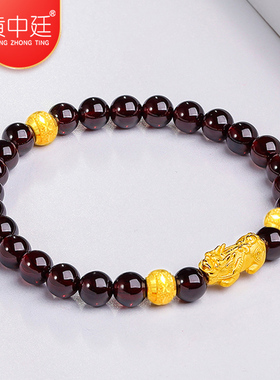 貔貅手链黄金转运珠手链女