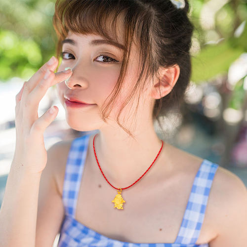 芊棉子项链绳金吊坠翡翠玉坠挂件绳吊坠挂绳男女红绳子项链 - 图0