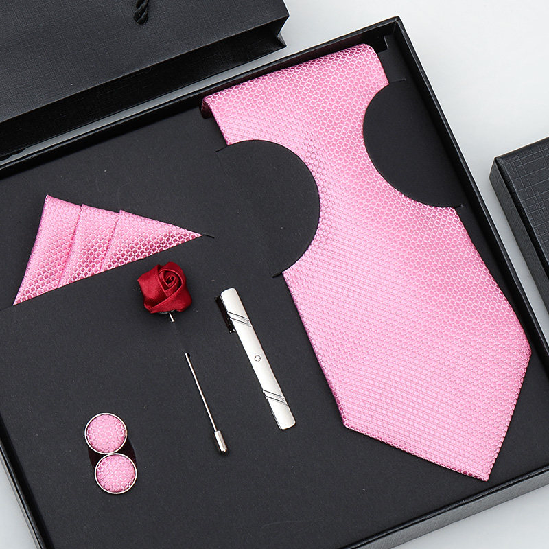 六件套男领带结婚新郎男正装商务韩版8CM手打款红色黑色蓝色条纹,淘宝优惠券,粉丝福利购,淘宝优惠卷