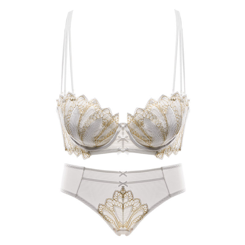 白色贝壳杯软钢圈内衣套装性感文胸 芬格美文胸