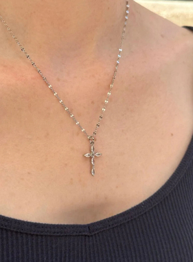 bm女生十字架项链不掉色