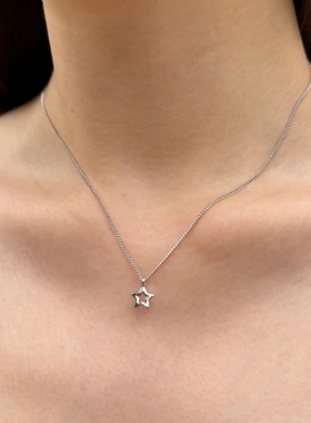 bm女生镂空星星锁骨链
