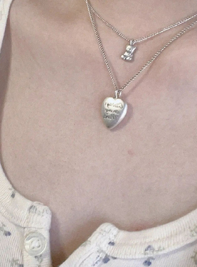 bm小熊项链爱心字母叠戴