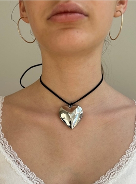 大爱心吊坠系绳颈链新款女