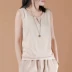 Cotton và vải lanh sling đáy áo mùa hè của phụ nữ hoang dã vest không tay giả hai mảnh mặc lỏng lẻo hàng đầu lanh - Áo ba lỗ áo ba lỗ nữ Áo ba lỗ