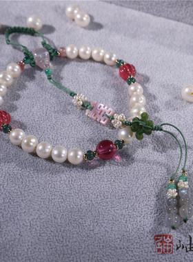 岫居女天然淡水珍珠民国旗袍压襟