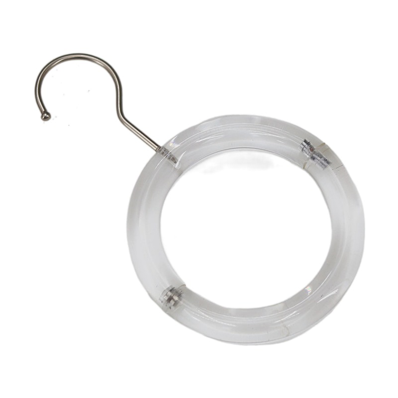 木纹圆环圈圈挂钩 服装店牛仔裤圆形亚克力围巾架木环可打开衣架S - 图3