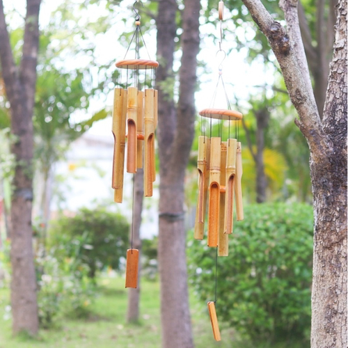 天然竹子制作户外风铃复古挂饰民宿酒店景区门窗装饰挂件户外吊饰 - 图3