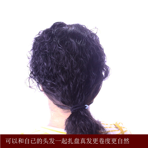豪奕假发盖白发增发量透气手工烫卷补蓬松头顶发块机制真发补发片 - 图1