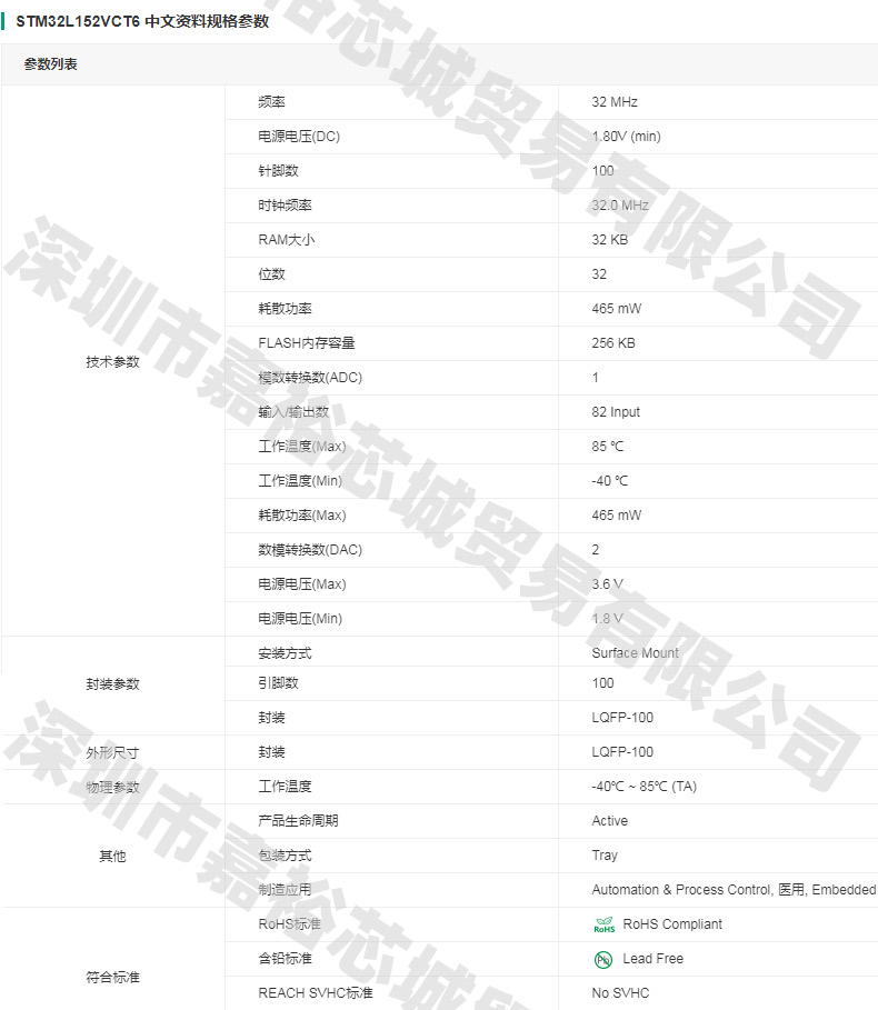 STM32L152VCT6单片机MCU 32位闪存微控制器芯片封装LQFP100电子IC - 图0