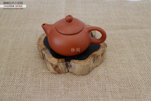 黑檀木雕紫光檀木料原木树根随形底座红木摆件实木茶壶托杯垫特价 - 图1