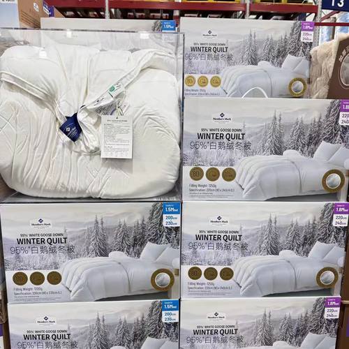Sam会员店Member'sMark95%白鹅绒冬被恒温保暖静音抗菌羽绒被子 - 图0