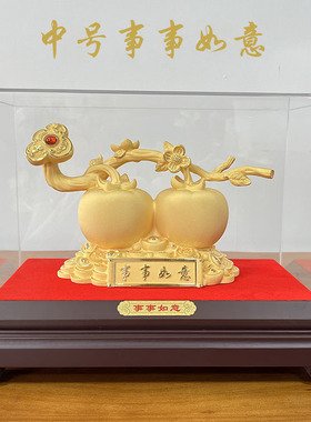 坤缘绒沙金祝福中式办公室礼品